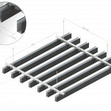 Кубическая рейка KRAFT 35x75 мм